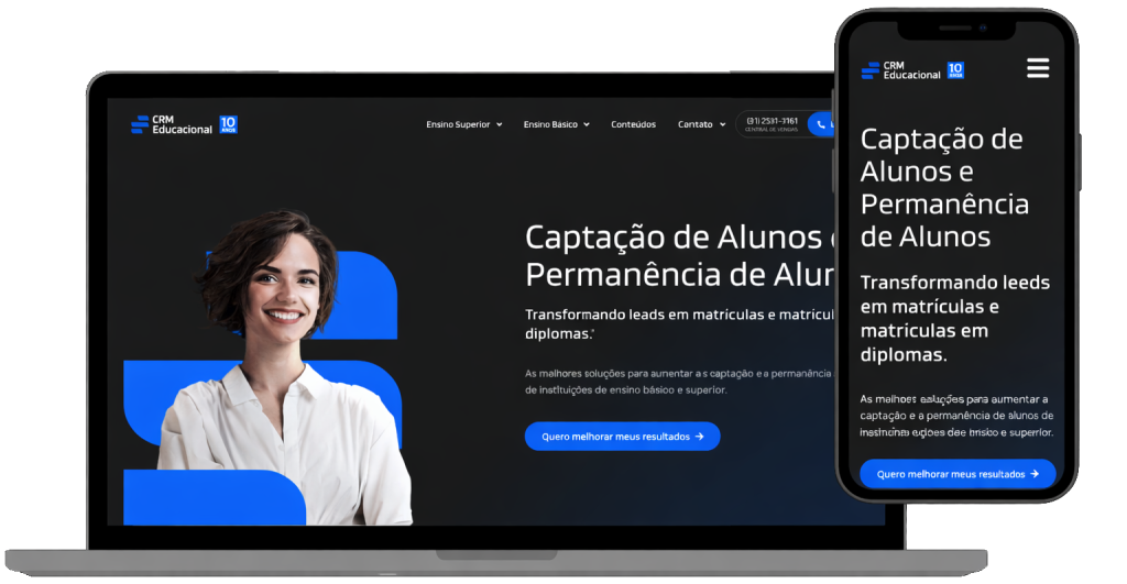 Site desenvolvido para CRM Educacional