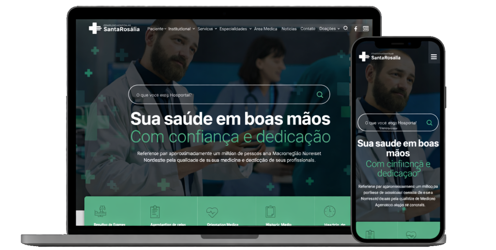 Site desenvolvido para Hospital Santa Rosália